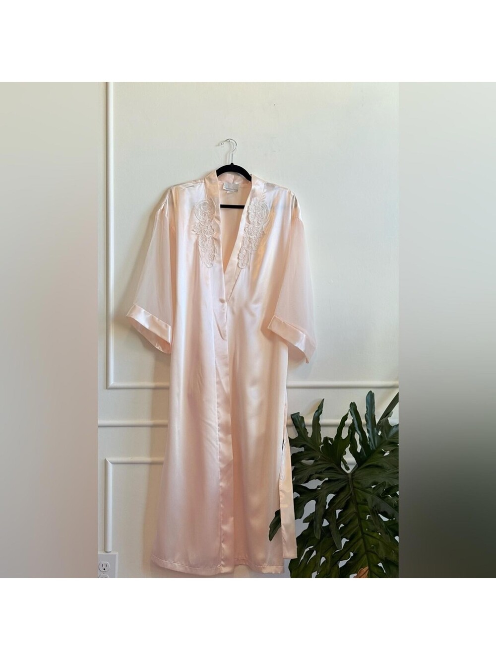 Vintage Pink Satin Lace Robe | Lace Nightgown | Vintage Sleepwear